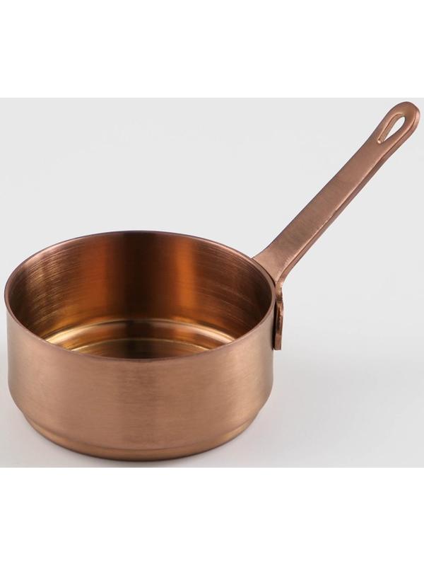 Ковш из нержавеющей стали, 120 мл, 7×7×3,5, марка стали 304, металлическая ручка, цвет медный