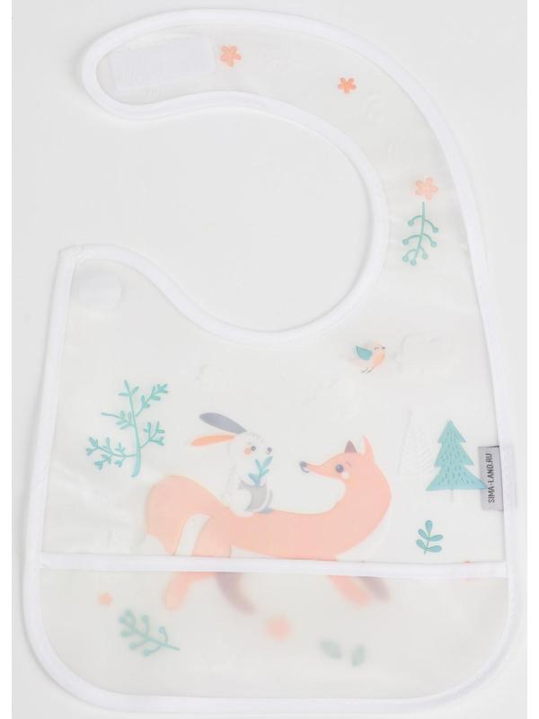 Нагрудник для кормления «Baby of nature» непромокаемый на липучке, с карманом