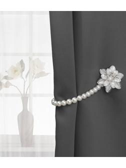 Подхват для штор «Георгин», d = 6 см, цвет серебряный/белый