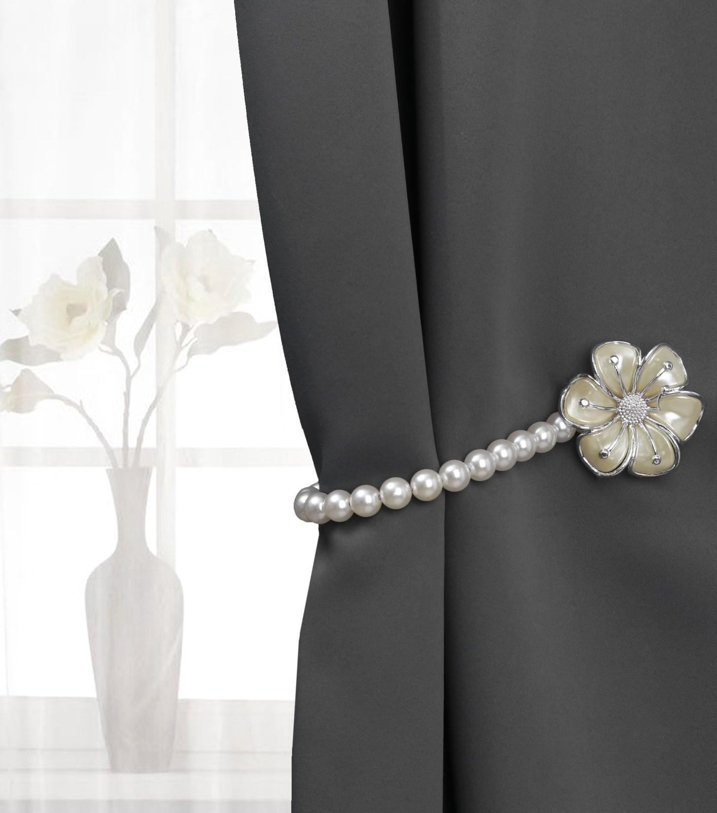 Подхват для штор «Цветок», d = 6 см, цвет серебряный/белый