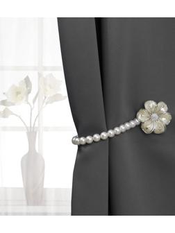 Подхват для штор «Цветок», d = 6 см, цвет серебряный/белый