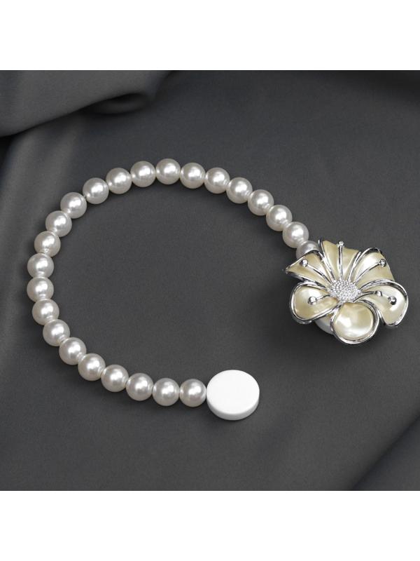 Подхват для штор «Цветок», d = 6 см, цвет серебряный/белый