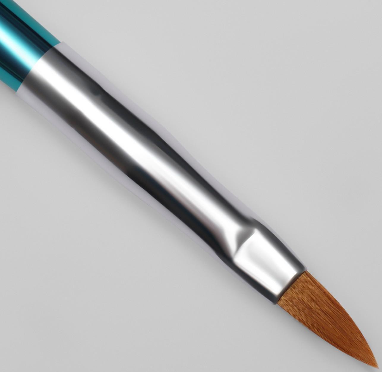 Кисть для наращивания и дизайна ногтей, двусторонняя, лепесток/точечная, 18,2 см, цвет радужный