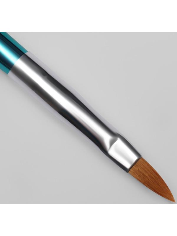 Кисть для наращивания и дизайна ногтей, двусторонняя, лепесток/точечная, 18,2 см, цвет радужный