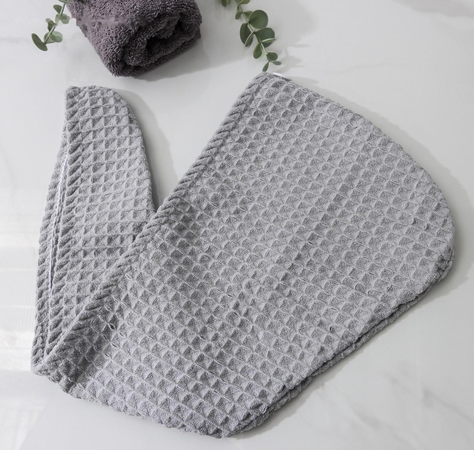 Чалма для сушки волос Доляна «Вафельная», с пуговкой, цвет МИКС