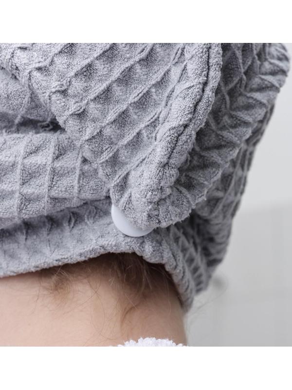 Чалма для сушки волос Доляна «Вафельная», с пуговкой, цвет МИКС