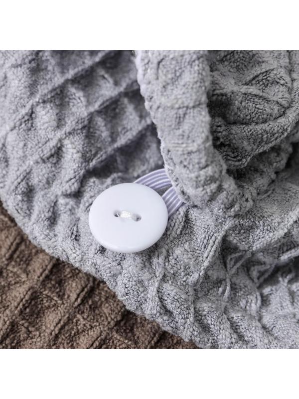 Чалма для сушки волос Доляна «Вафельная», с пуговкой, цвет МИКС