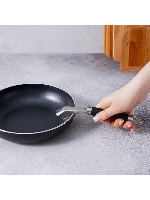 Держатель для сковороды Доляна Venus, нержавеющая сталь, цвет чёрный