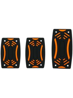 Накладки на педали CARTAGE, антискользящие, набор 3 шт. черно-оранжевый