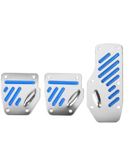 Накладки на педали CARTAGE, антискользящие, набор 3 шт. серебристо-синий