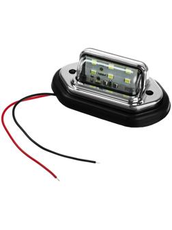 Плафон подсветки номера TORSO, 12-24 В, 65×28×12 мм, провод 18 см