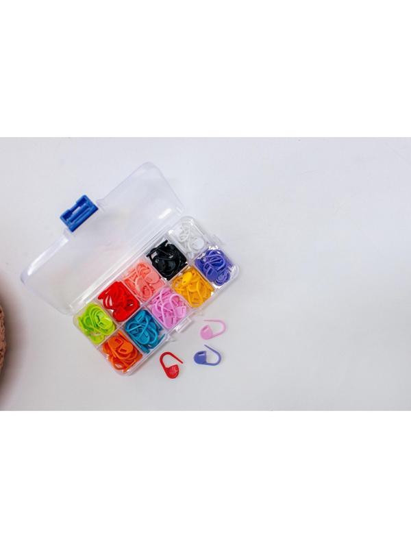 Набор маркеров для петель, 2 см, 120 шт, в контейнере, 12,7 × 6,5 × 2,1 см, цвет разноцветный