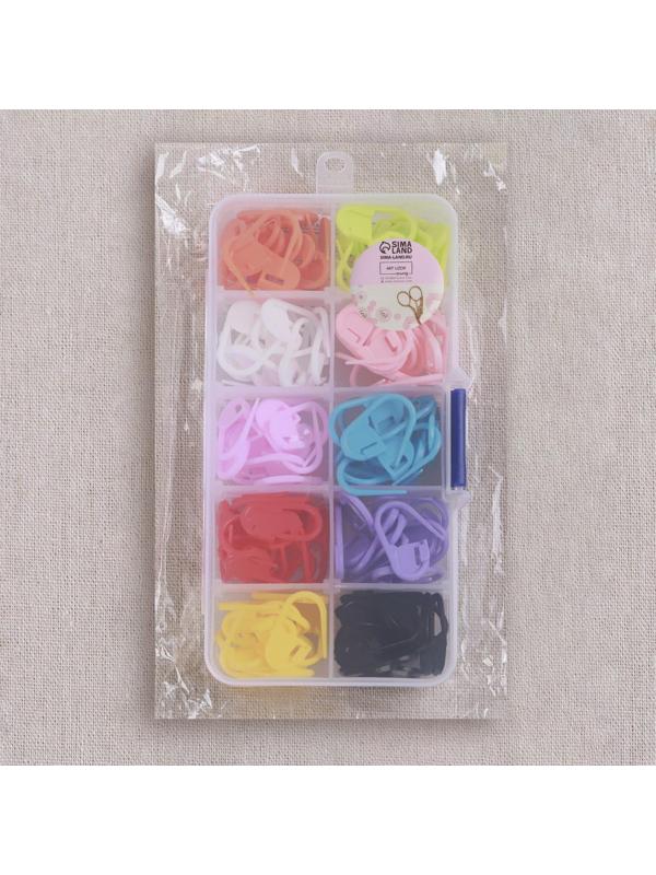 Набор маркеров для петель, 2 см, 120 шт, в контейнере, 12,7 × 6,5 × 2,1 см, цвет разноцветный