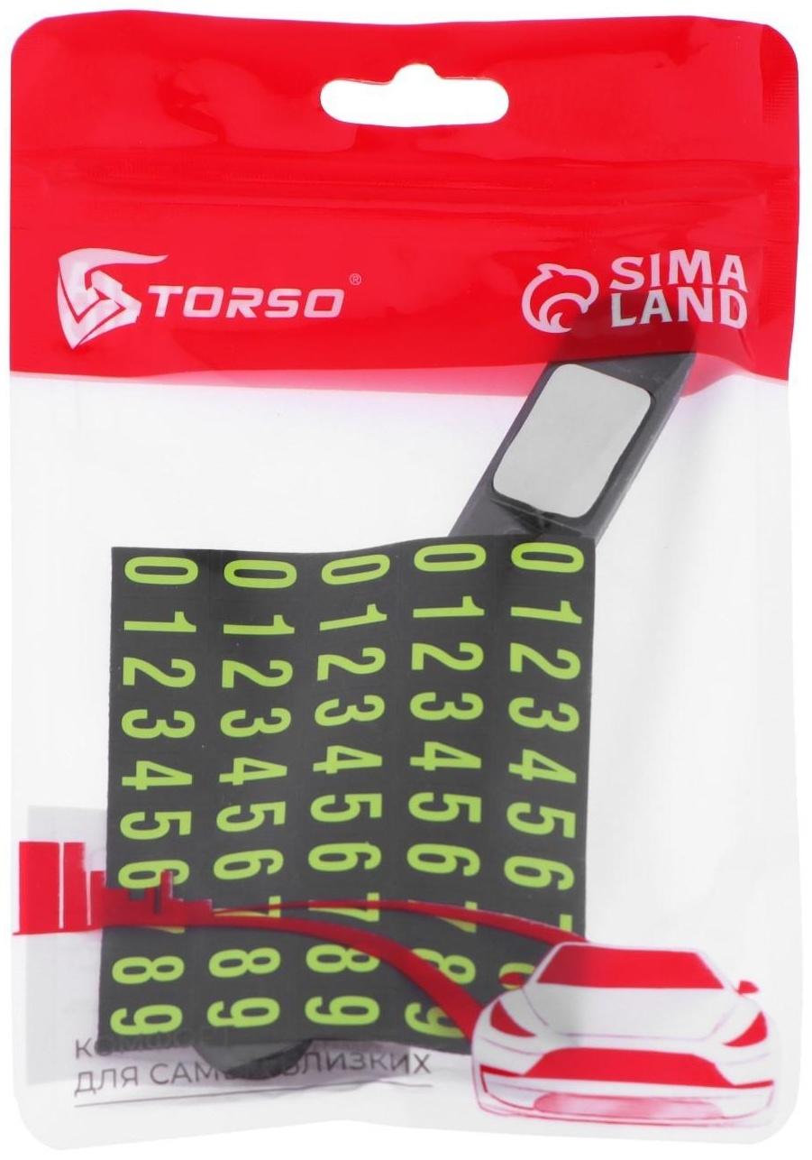 Табличка для номера телефона TORSO люминесцентные цифры, черный