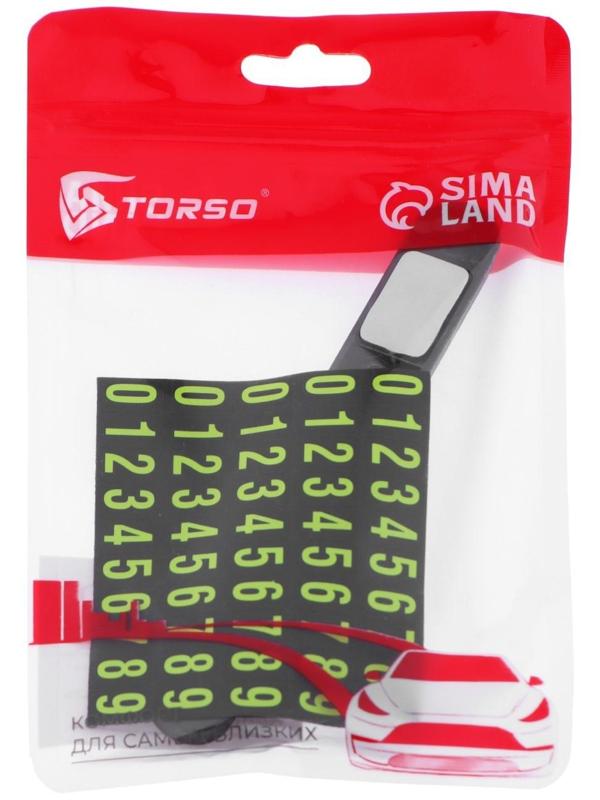 Табличка для номера телефона TORSO люминесцентные цифры, черный