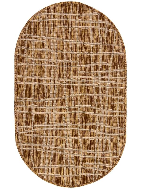 Ковер Эко овальный 60*100 см, 77018/23, ПП 100%, джут