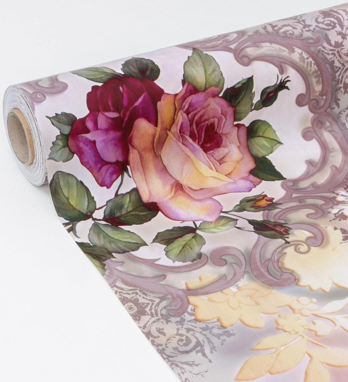 Клеёнка столовая на нетканой основе Доляна «Лира», рулон 20 метров, ширина 137 см, толщина 0,08 мм