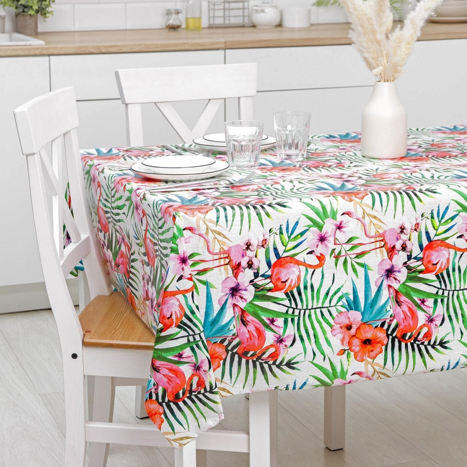 Клеёнка столовая на нетканой основе Доляна «Фламинго», рулон 20 метров, ширина 137 см, толщина 0,08 мм