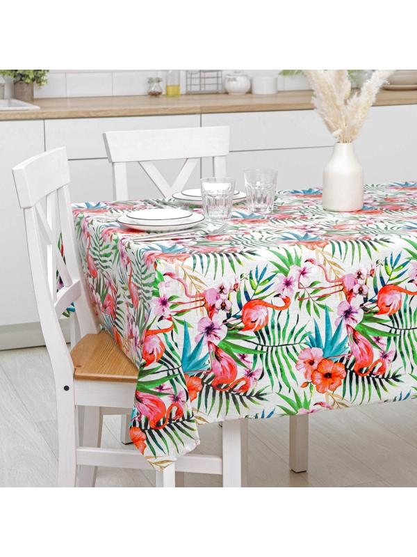 Клеёнка столовая на нетканой основе Доляна «Фламинго», рулон 20 метров, ширина 137 см, толщина 0,08 мм