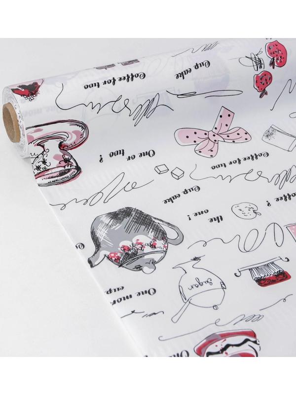 Клеёнка столовая на нетканой основе Доляна «Чай», рулон 20 метров, ширина 137 см, толщина 0,08 мм