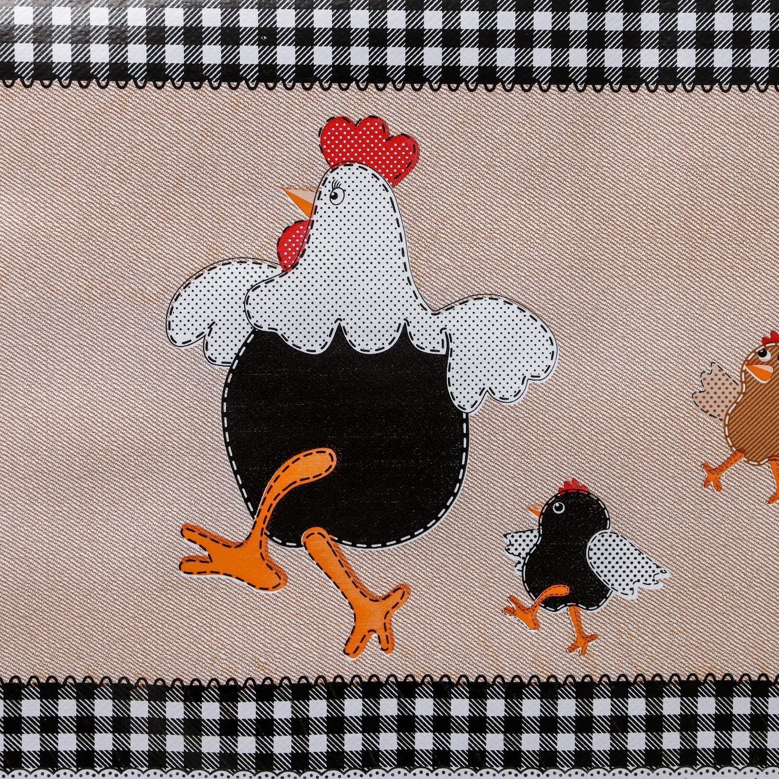 Клеёнка столовая на нетканой основе Доляна «Ряба», рулон 20 метров, ширина 137 см, толщина 0,08 мм