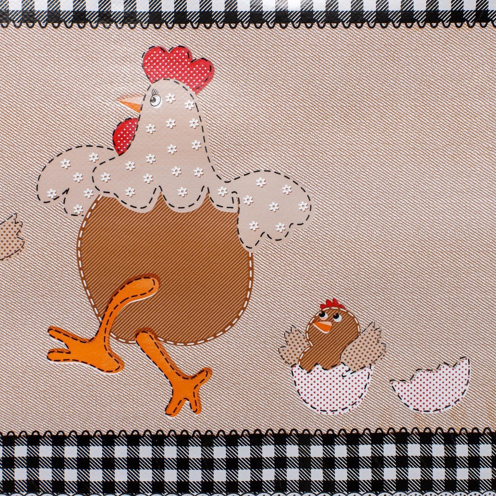 Клеёнка столовая на нетканой основе Доляна «Ряба», рулон 20 метров, ширина 137 см, толщина 0,08 мм