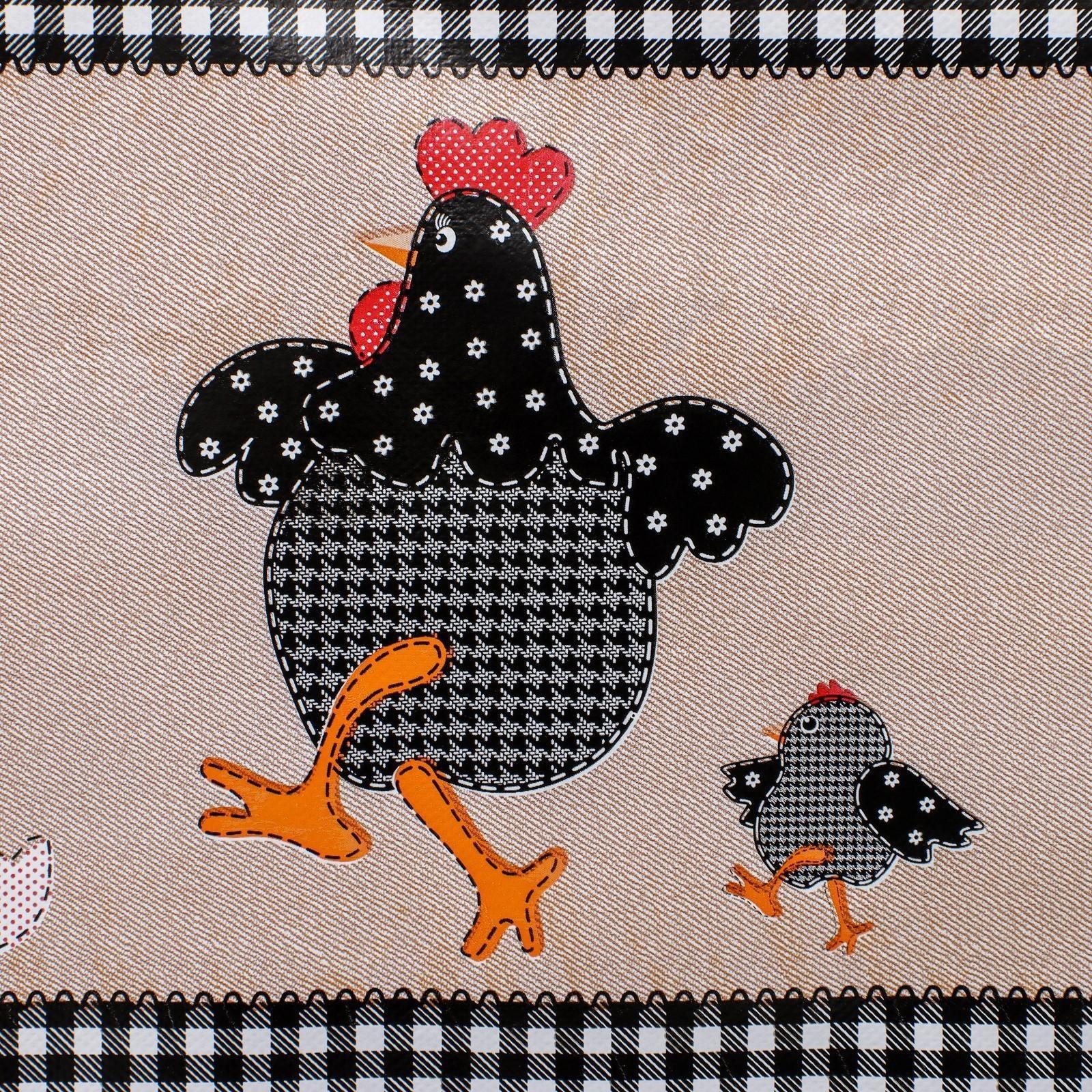 Клеёнка столовая на нетканой основе Доляна «Ряба», рулон 20 метров, ширина 137 см, толщина 0,08 мм