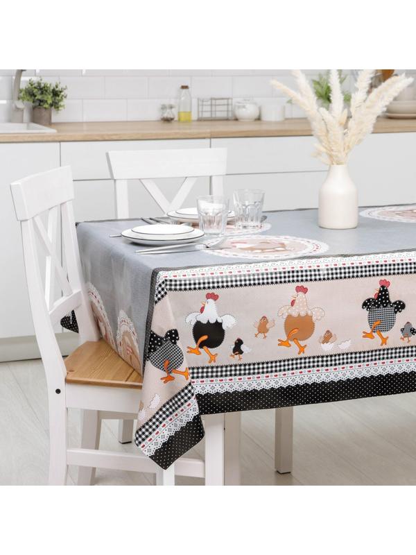 Клеёнка столовая на нетканой основе Доляна «Ряба», рулон 20 метров, ширина 137 см, толщина 0,08 мм