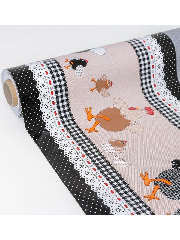 Клеёнка столовая на нетканой основе Доляна «Ряба», рулон 20 метров, ширина 137 см, толщина 0,08 мм