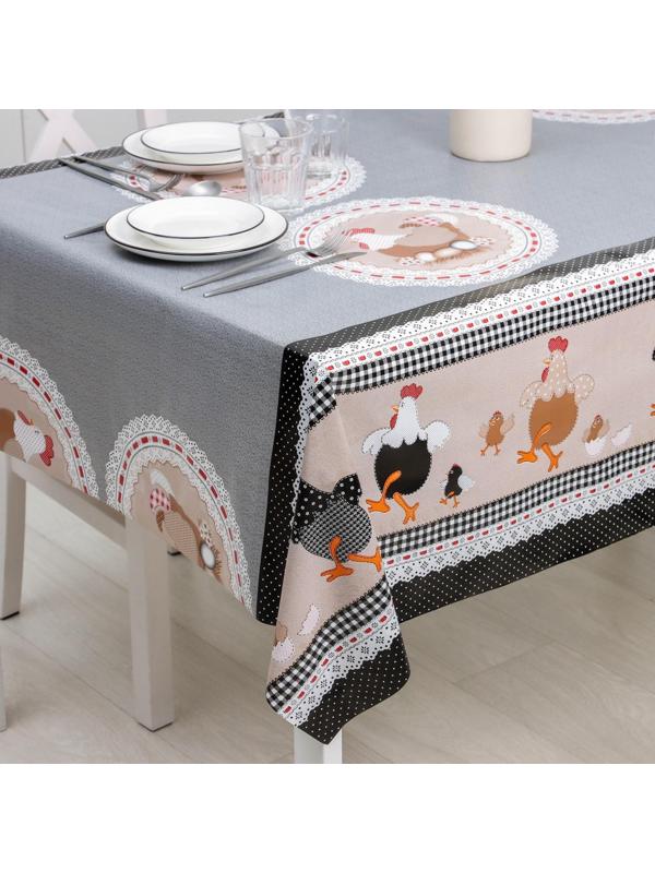 Клеёнка столовая на нетканой основе Доляна «Ряба», рулон 20 метров, ширина 137 см, толщина 0,08 мм