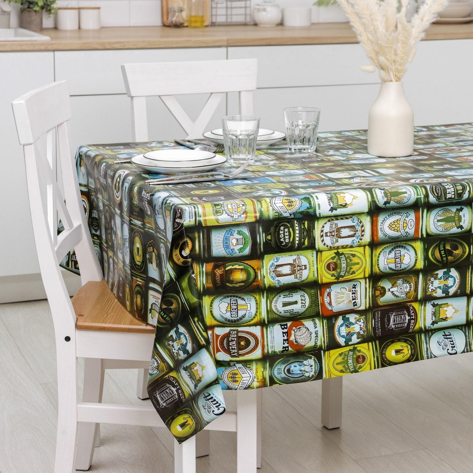 Клеёнка столовая на нетканой основе Доляна «Пивная», рулон 20 метров, ширина 137 см, толщина 0,08 мм