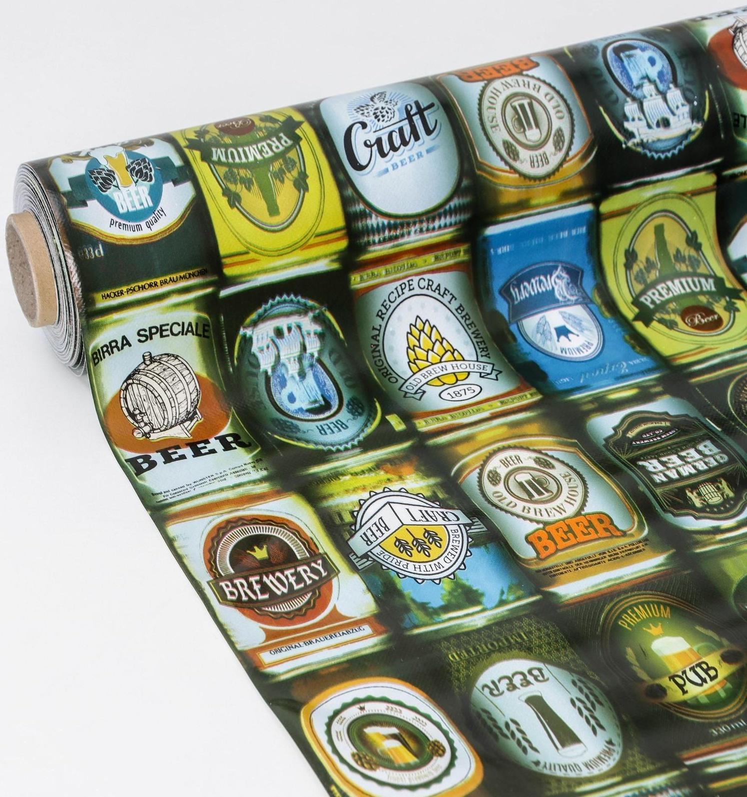 Клеёнка столовая на нетканой основе Доляна «Пивная», рулон 20 метров, ширина 137 см, толщина 0,08 мм