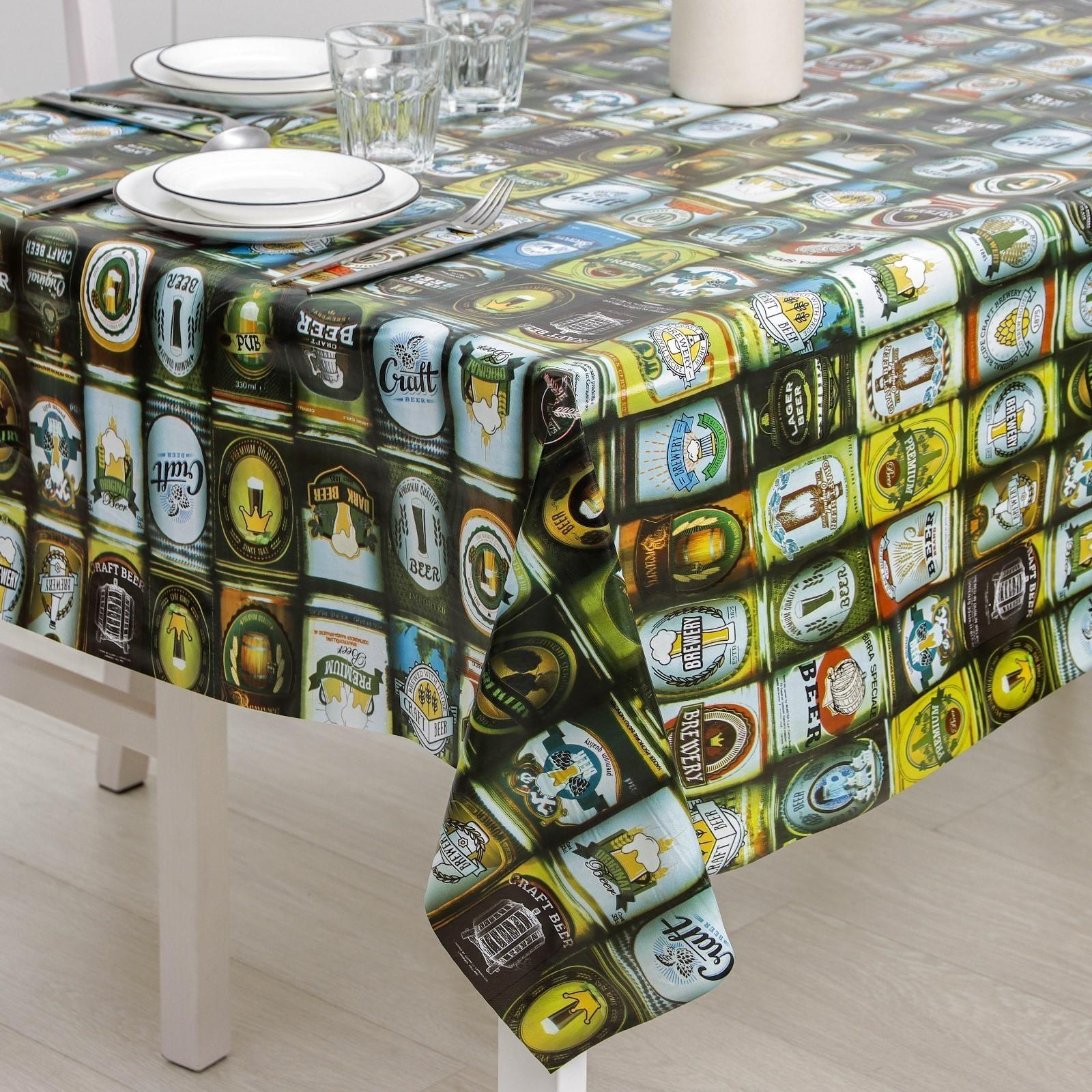 Клеёнка столовая на нетканой основе Доляна «Пивная», рулон 20 метров, ширина 137 см, толщина 0,08 мм