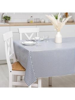 Клеёнка столовая на нетканой основе Доляна «Клетка», рулон 20 метров, ширина 137 см, толщина 0,08 мм, цвет синий