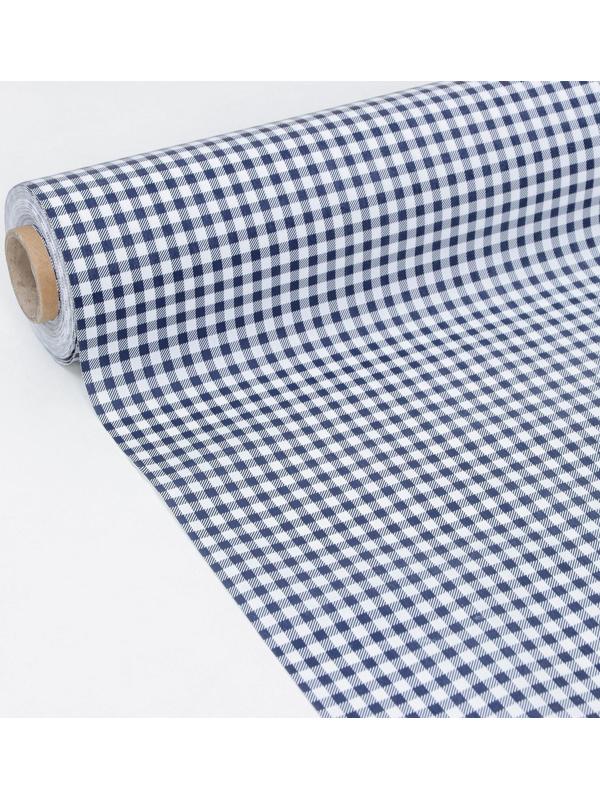 Клеёнка столовая на нетканой основе Доляна «Клетка», рулон 20 метров, ширина 137 см, толщина 0,08 мм, цвет синий