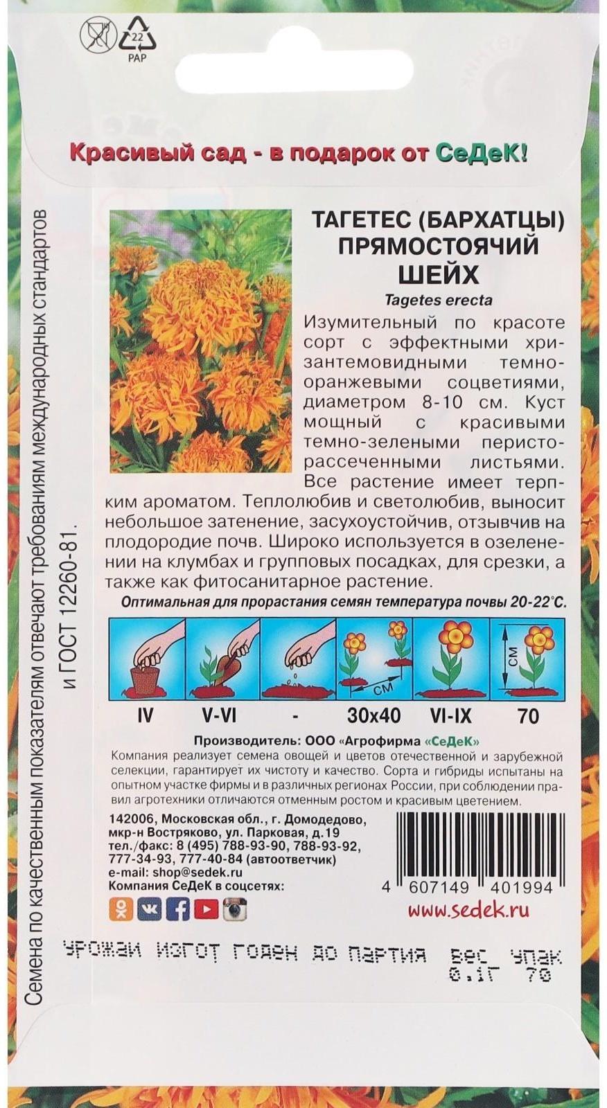 Семена цветов Тагетес 