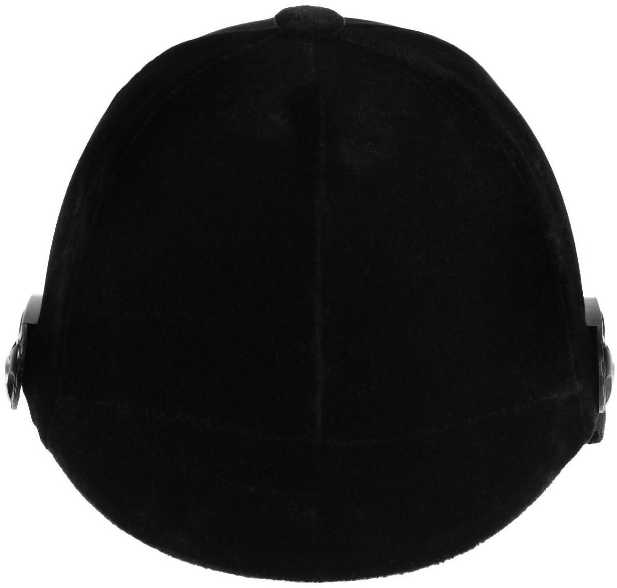 Шлем для верховой езды, бархат, одноразмерный, мягкий подклад, черный