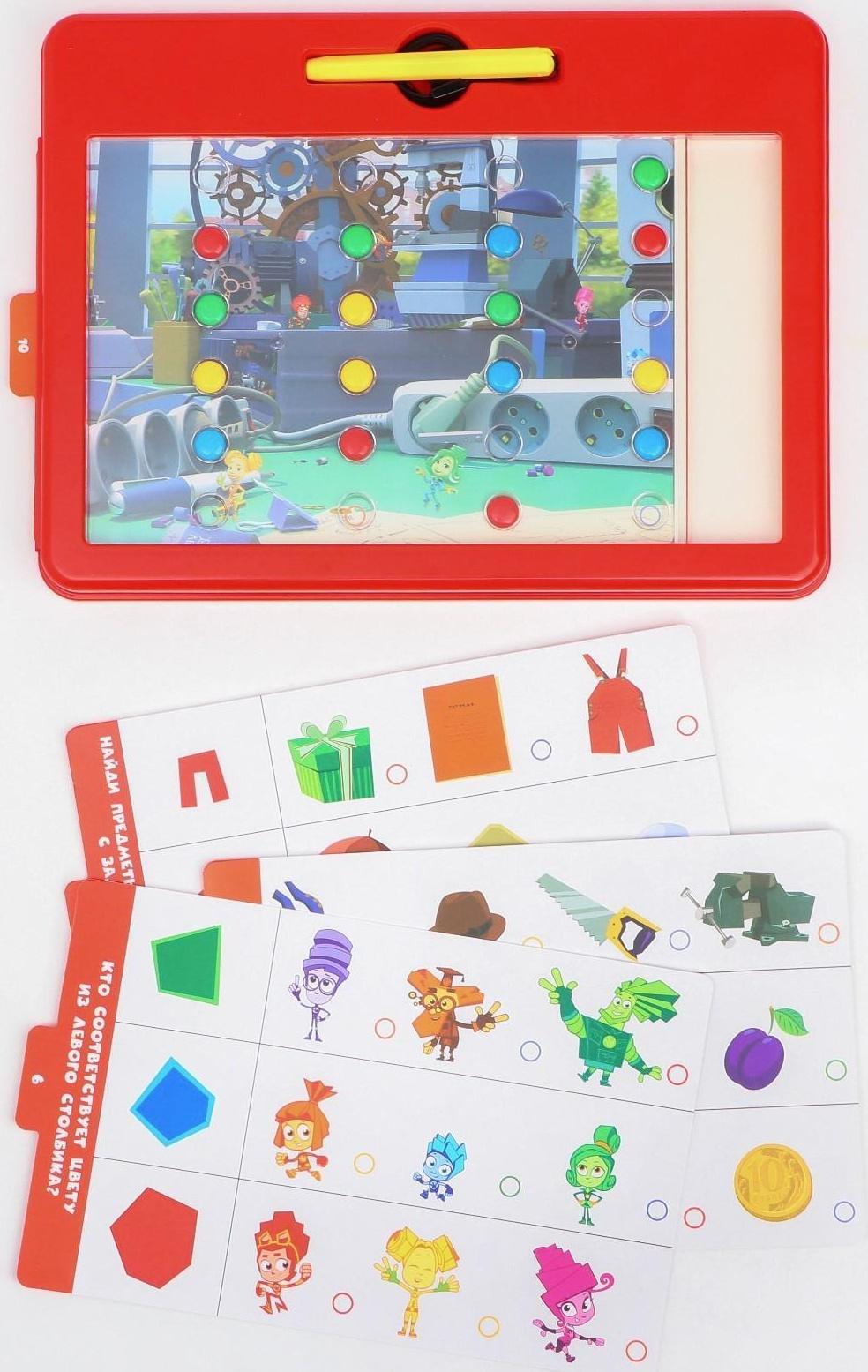 Магнитный планшет обучающий, с карточками, 20 карточек, Фиксики