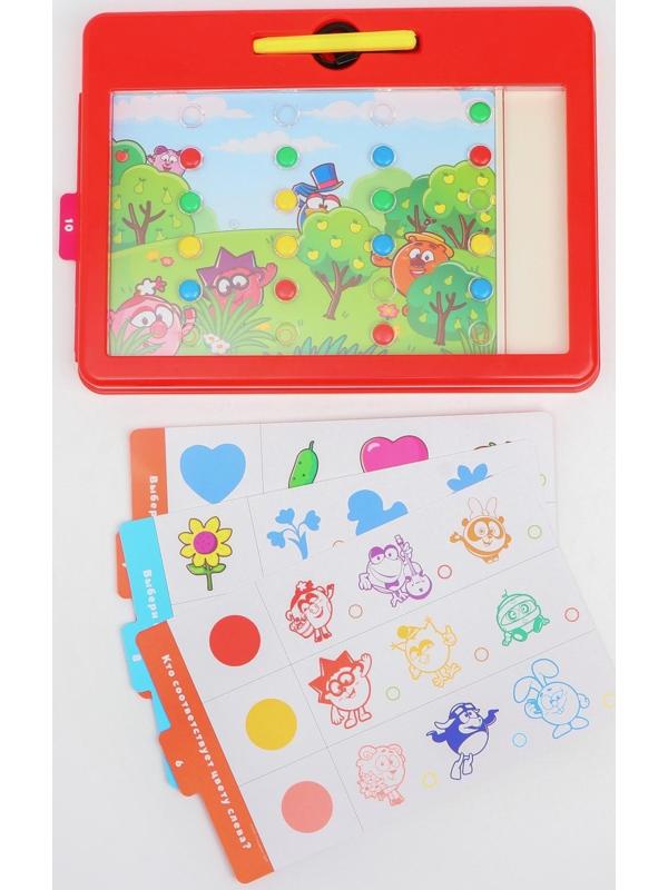 Магнитный планшет обучающий, с карточками, 20 карточек, Смешарики