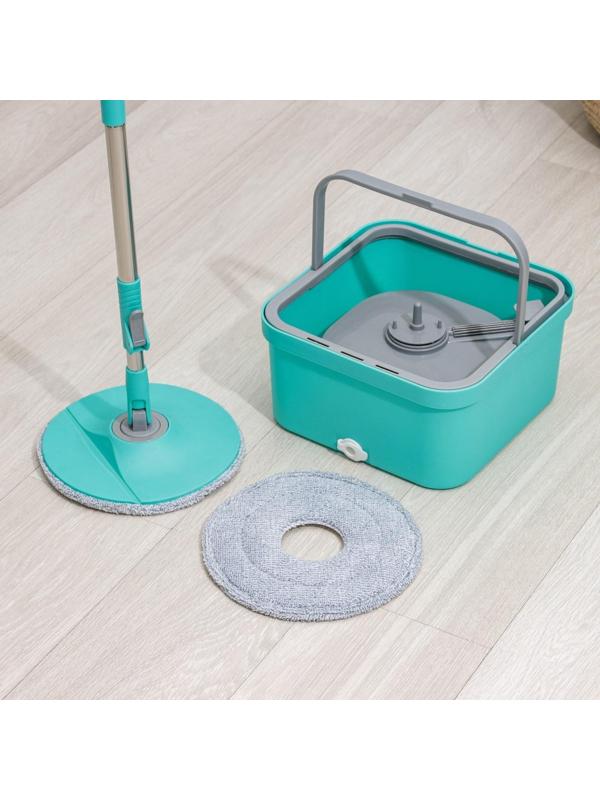 Швабра с отжимом и ведро, насадка из микрофибры, компакт