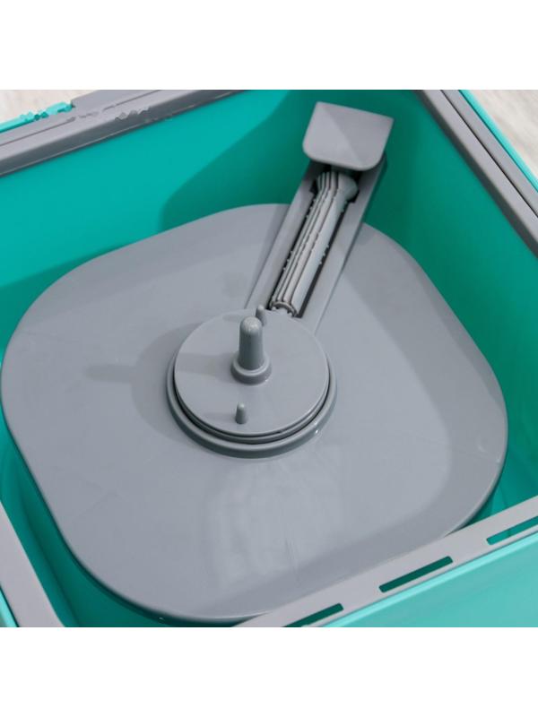 Швабра с отжимом и ведро, насадка из микрофибры, компакт