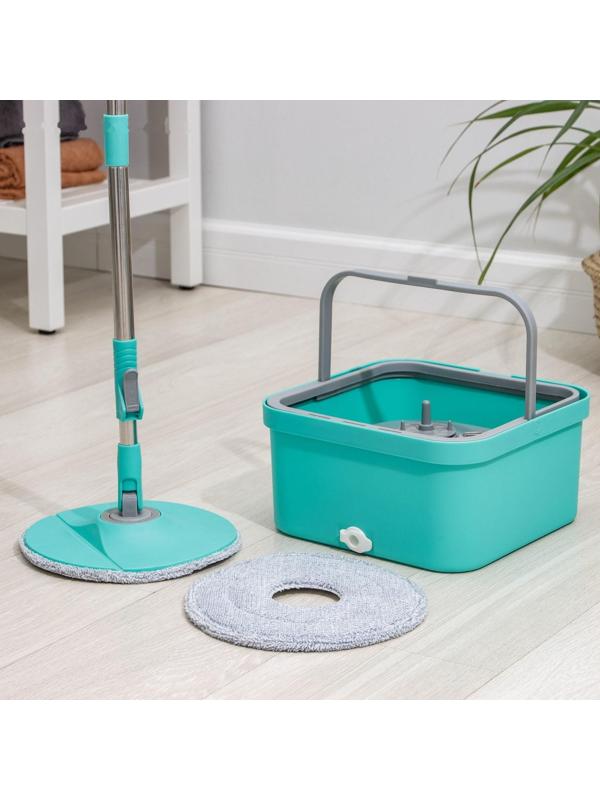 Швабра с отжимом и ведро, насадка из микрофибры, компакт
