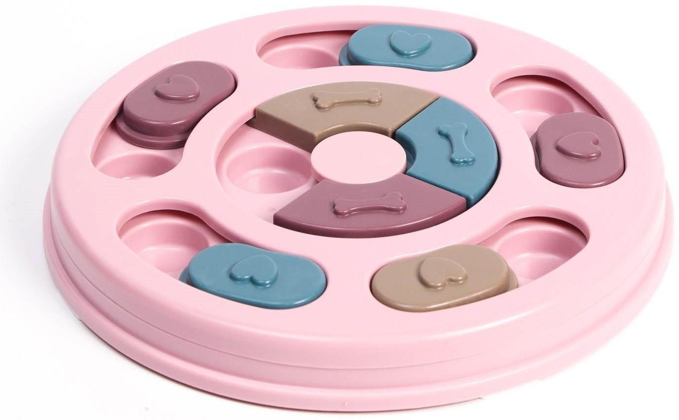Игрушка интеллектуальная для лакомств, 14 х 3 см, розовая