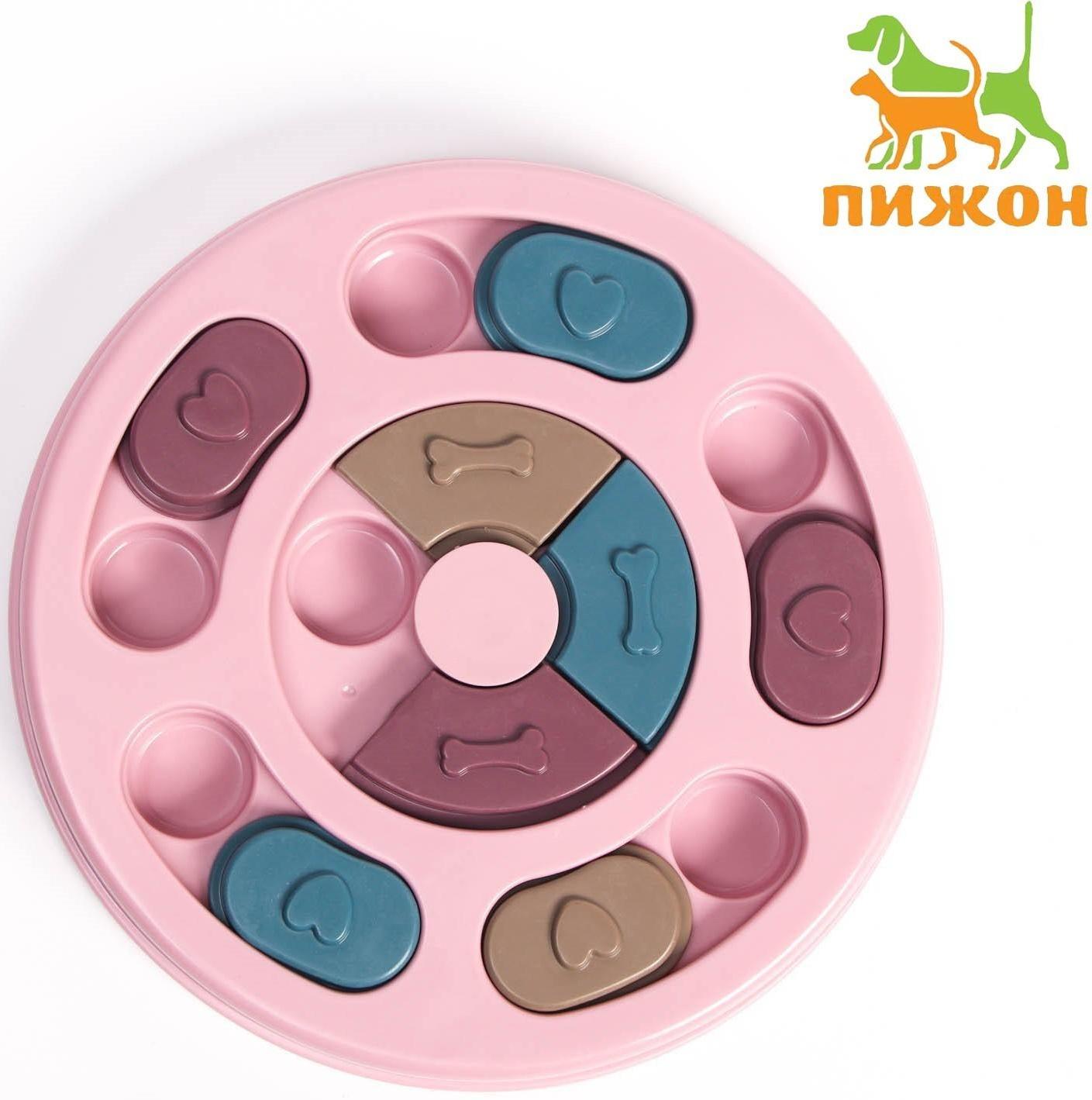 Игрушка интеллектуальная для лакомств, 14 х 3 см, розовая