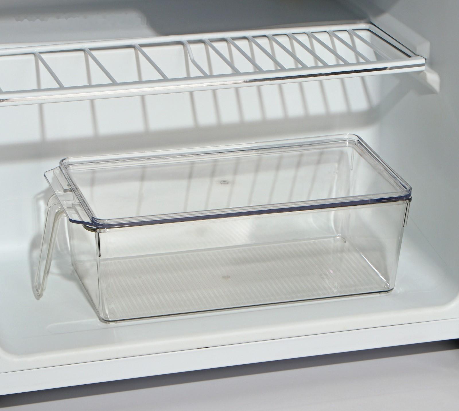 Контейнер для холодильника с крышкой и ручкой RICCO, 32×14,5×10 см, цвет прозрачный