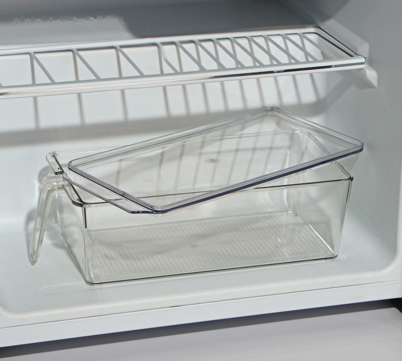 Контейнер для холодильника с крышкой и ручкой RICCO, 32×14,5×10 см, цвет прозрачный