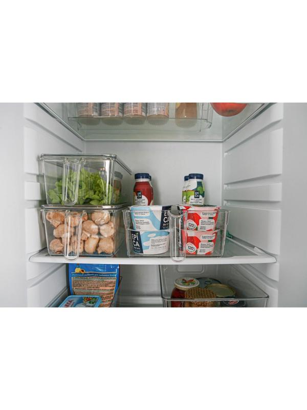 Контейнер для холодильника с крышкой и ручкой RICCO, 32×14,5×10 см, цвет прозрачный