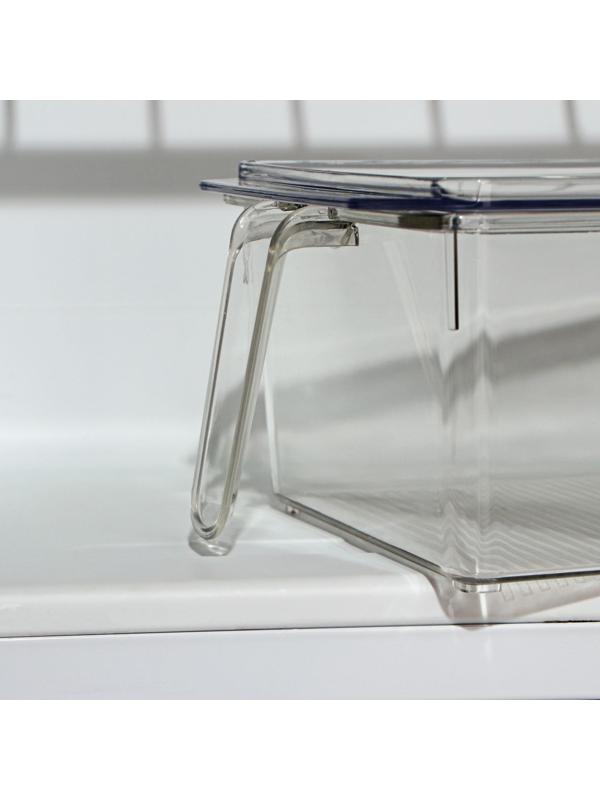 Контейнер для холодильника с крышкой и ручкой RICCO, 32×14,5×10 см, цвет прозрачный