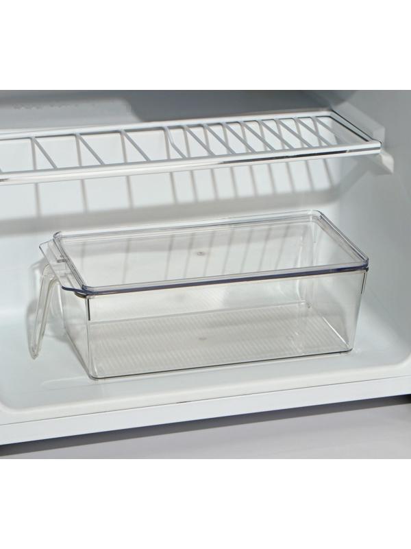 Контейнер для холодильника с крышкой и ручкой RICCO, 32×14,5×10 см, цвет прозрачный