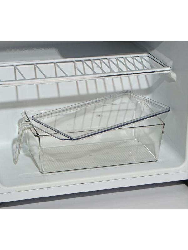 Контейнер для холодильника с крышкой и ручкой RICCO, 32×14,5×10 см, цвет прозрачный